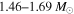 $1.46\mbox{--}1.69\,{M}_{\odot }$