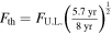 ${F}_{\mathrm{th}}={F}_{{\rm{U}}.{\rm{L}}.}{\left(\tfrac{5.7\mathrm{yr}}{8\mathrm{yr}}\right)}^{\tfrac{1}{2}}$