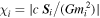 ${\chi }_{i}=| c\,{{\boldsymbol{S}}}_{i}/({{Gm}}_{i}^{2})| $