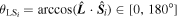 ${\theta }_{{\mathrm{LS}}_{i}}=\arccos (\hat{{\boldsymbol{L}}}\cdot {\hat{{\boldsymbol{S}}}}_{i})\in [0,180^\circ ]$