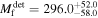 ${M}_{{\rm{f}}}^{\det }={296.0}_{-58.0}^{+52.0}$