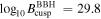 ${\mathrm{log}}_{10}{B}_{\mathrm{cusp}}^{\mathrm{BBH}}\,=29.8$
