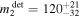 ${m}_{2}^{det}={120}_{-32}^{+21}$