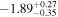 $-{1.89}_{-0.35}^{+0.27}$