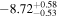 $-{8.72}_{-0.53}^{+0.58}$