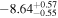 $-{8.64}_{-0.55}^{+0.57}$