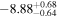 $-{8.88}_{-0.64}^{+0.68}$