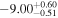 $-{9.00}_{-0.51}^{+0.60}$