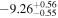 $-{9.26}_{-0.55}^{+0.56}$