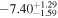 $-{7.40}_{-1.59}^{+1.29}$