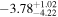 $-{3.78}_{-4.22}^{+1.02}$