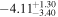 $-{4.11}_{-3.40}^{+1.30}$