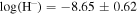 $\mathrm{log}({{\rm{H}}}^{-})=-8.65\pm 0.62$