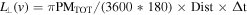 ${L}_{\perp }(v)=\pi {\mathrm{PM}}_{\mathrm{TOT}}/\left(3600\ast 180\right)\times \mathrm{Dist}\times {\rm{\Delta }}{\rm{t}}$