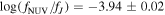 $\mathrm{log}({f}_{\mathrm{NUV}}/{f}_{J})=-3.94\pm 0.02$