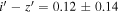 $i^{\prime} -z^{\prime} =0.12\pm 0.14$