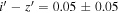 $i^{\prime} -z^{\prime} =0.05\pm 0.05$