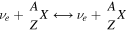 ${\nu }_{e}+\displaystyle \genfrac{}{}{0em}{}{A}{Z}X\,\longleftrightarrow \,{\nu }_{e}+\displaystyle \genfrac{}{}{0em}{}{A}{Z}X$