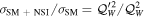 ${\sigma }_{\mathrm{SM}\ +\ \mathrm{NSI}}/{\sigma }_{\mathrm{SM}}={{ \mathcal Q }}_{W}^{{\prime} 2}/{{ \mathcal Q }}_{W}^{2}$