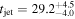 ${t}_{\mathrm{jet}}={29.2}_{-4.0}^{+4.5}$