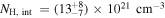 ${N}_{{\rm{H}},\ \mathrm{int}}\,=\left({13}_{-7}^{+8}\right)\times {10}^{21}\,{\mathrm{cm}}^{-3}$
