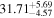 ${31.71}_{-4.57}^{+5.69}$
