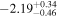 $-{2.19}_{-0.46}^{+0.34}$