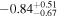 $-{0.84}_{-0.67}^{+0.51}$
