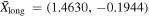 ${\bar{X}}_{\mathrm{long}}\,=(1.4630,-0.1944)$