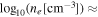 ${\mathrm{log}}_{10}({n}_{e}[{\mathrm{cm}}^{-3}])\,\approx $