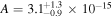 $A={3.1}_{-0.9}^{+1.3}\times {10}^{-15}$