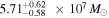 ${5.71}_{-0.58}^{+0.62}\,\times {10}^{7}\,{M}_{\odot }$
