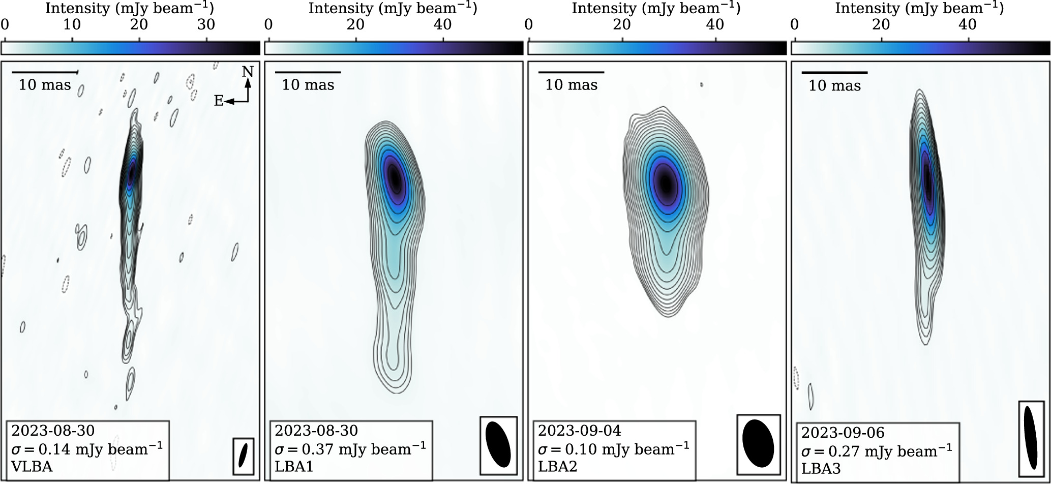 Swift J1727.8–1613 Has the Largest Resolved Continuous Jet