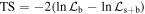 $\mathrm{TS}=-2(\mathrm{ln}{{ \mathcal L }}_{{\rm{b}}}-\mathrm{ln}{{ \mathcal L }}_{{\rm{s}}+{\rm{b}}})$