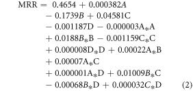 Equation (2)