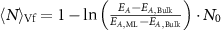 ${\langle N\rangle _{{\text{Vf}}}} = 1 - \ln \left( {\frac{{{E_A} - {E_{A,{\text{Bulk}}}}}}{{{E_{A,{\text{ML}}}} - {E_{A,{\text{Bulk}}}}}}} \right)\cdot{N_0}$