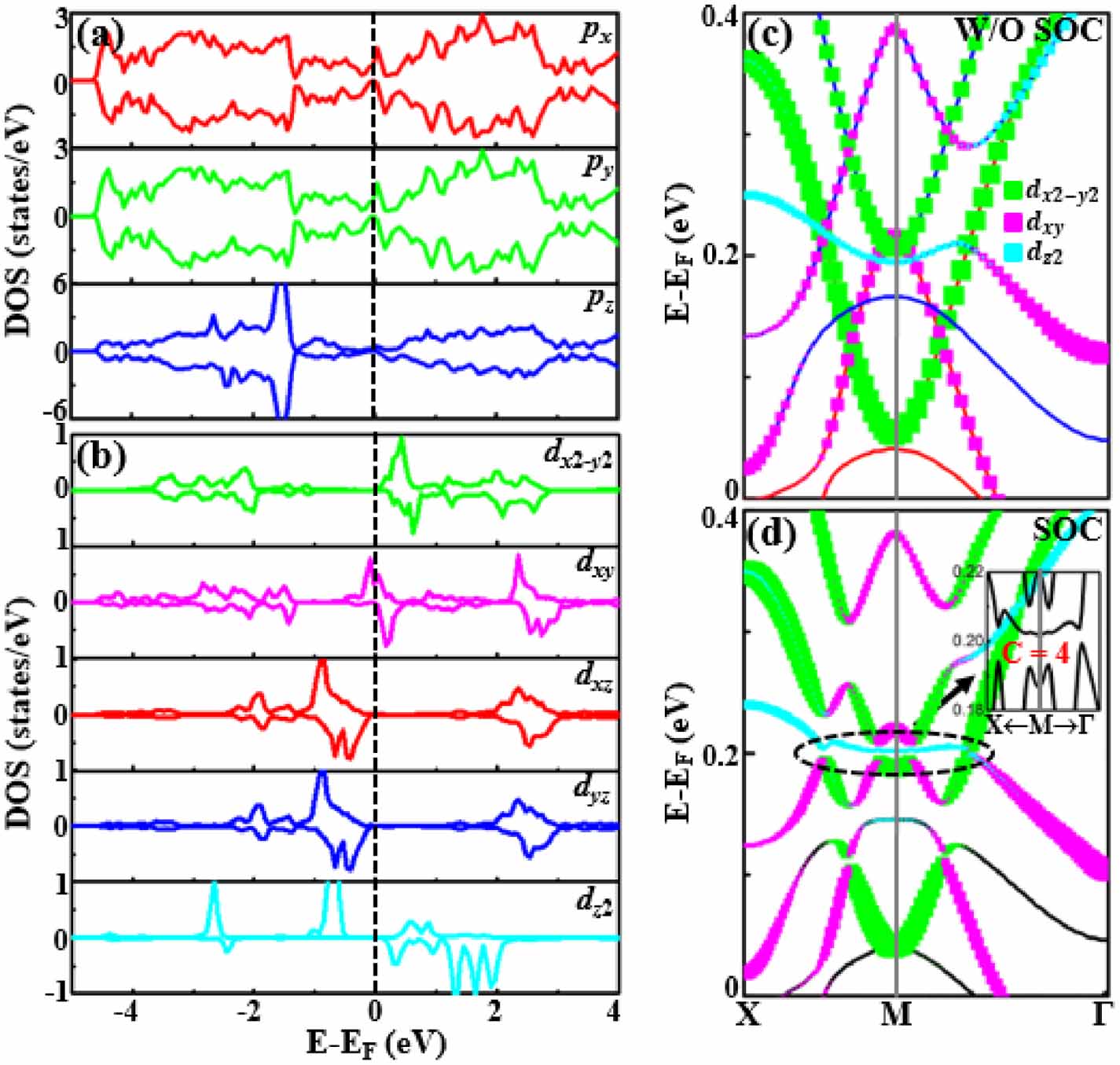 Quantum anomalous Hall effect with high Chern numbers in functionalized ...