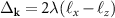 $\Delta_\textbf{k} = 2\lambda (\ell_x - \ell_z)$