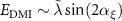$E_\textrm{DMI} \sim \tilde{\lambda} \sin (2 \alpha_{\xi})$
