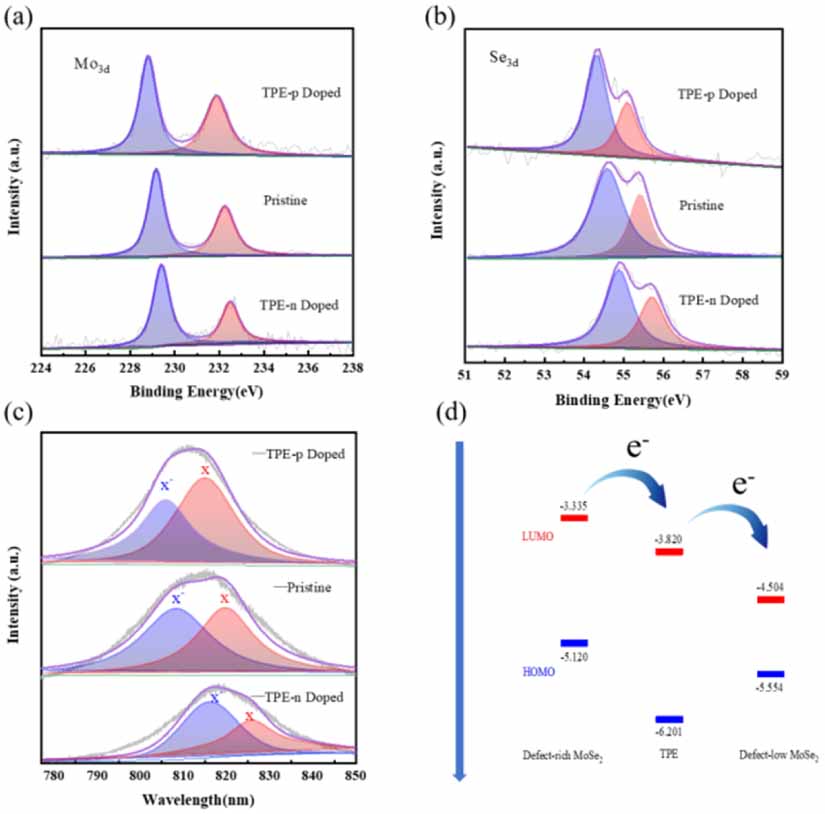 Surface charge transfer doping of monolayer MoSe2 for defect detection ...