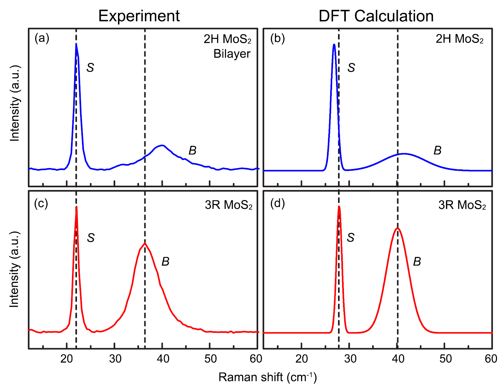 Stacking-dependent interlayer phonons in 3R and 2H MoS2 - IOPscience