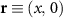 $\mathbf{r}\equiv(x,\,0)$