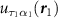 $u_{\tau_1\alpha_1}(\boldsymbol{r}_1)$