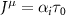 $J^{\,\mu} = \alpha_i \tau_0$