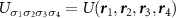 $U_{\sigma_1\sigma_2\sigma_3\sigma_4} = U(\boldsymbol{r}_1,\boldsymbol{r}_2,\boldsymbol{r}_3,\boldsymbol{r}_4)$