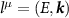 $l^\mu = (E,\boldsymbol{k})$