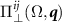 $\Pi^{ij}_\perp(\Omega, \boldsymbol{q})$