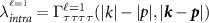 $\lambda^{^{\ell = 1}}_{intra} = \Gamma^{\ell = 1}_{\tau\tau\tau\tau}(|k|-|p|,|\boldsymbol{k}-\boldsymbol{p}|)$