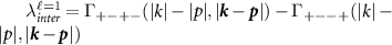 $\lambda^{\ell = 1}_{inter} = \Gamma_{+-+-}(|k|-|p|,|\boldsymbol{k}-\boldsymbol{p}|) - \Gamma_{+-+}(|k|-|p|,|\boldsymbol{k}-\boldsymbol{p}|)$