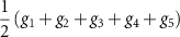 $\dfrac{1}{2}\left(g_1+g_2+g_3+g_4+g_5\right)$